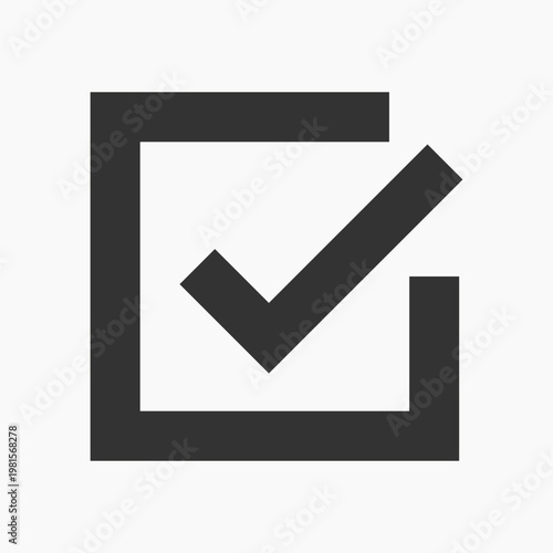 Minimalist checkmark in square vector