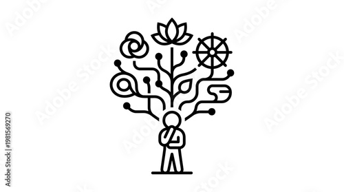 Abstract Concept of Thinking and Spirituality