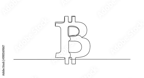 Bitcoin Symbol Logo, Cryptocurrency Digital Coin, Blockchain Technology, Financial Icon
