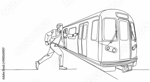 old tram on white background