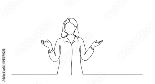 Woman Shrugging Shoulders, Expressing Uncertainty or Confusion