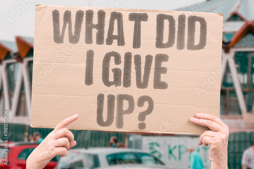 Photography "What Did I Give Up?" Success in professional life often requires sacrifices that are only noticed in retrospect