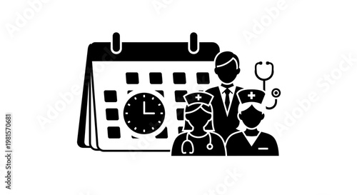 Medical Team Scheduling Calendar Appointment Time Clock Healthcare Professionals