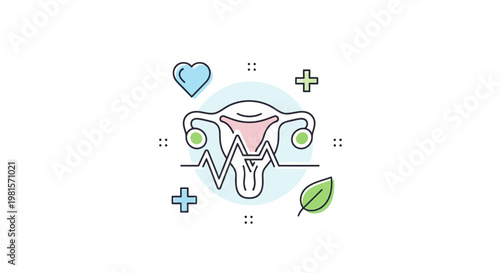 Uterus Health Concept: Gynecology, Fertility, and Wellness Iconography