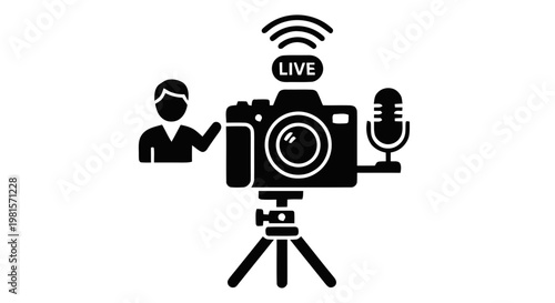 video camera on a white background