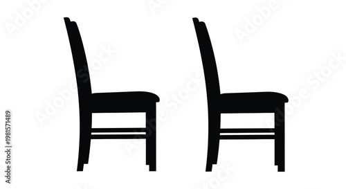 Two identical black chairs displayed on a white background