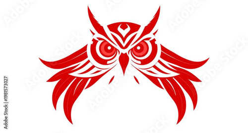 A red devil tattoo design and angel silhouette art illustration featuring fire and heart symbols as a vector icon logo