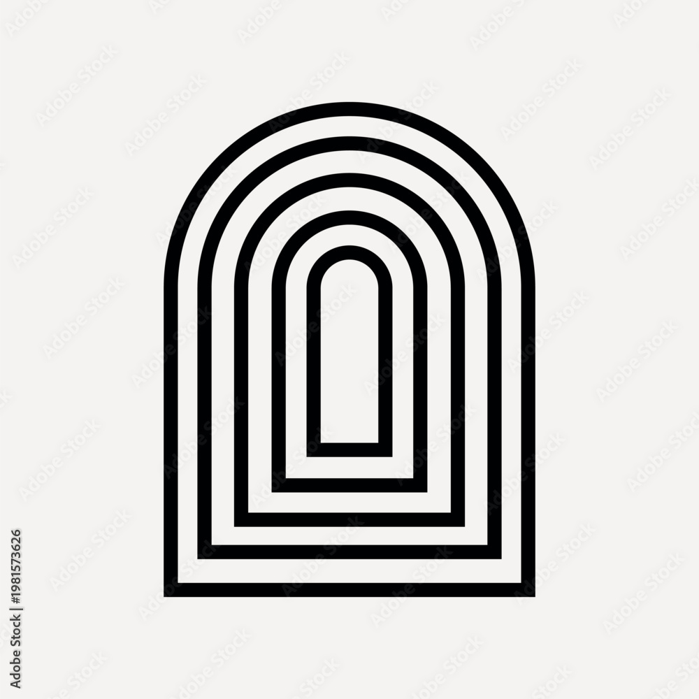 Naklejka premium Minimalist black and white arch element vector