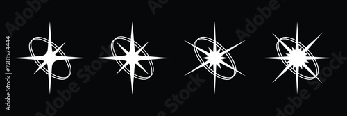 Abstract starburst vector icons element set