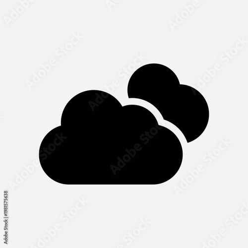 Minimalist cloud icon silhouette, weather vector