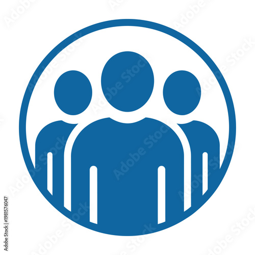 Vector graphic of three people in a circle representing teamwork and community