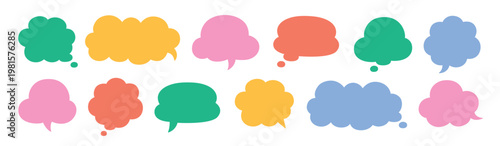 Colorful speech bubble collection vector