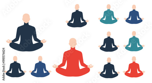 People sitting in meditation poses together.