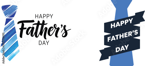 Happy father's day celebrating dads with stylish tie graphics and heartfelt greetings