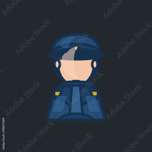 Female Police Officer Icon, Woman in Uniform Vector Illustration, Law Enforcement Professional, Security Guard and Public Safety Officer Flat Design, Policewoman Character Graphic for Web and Print