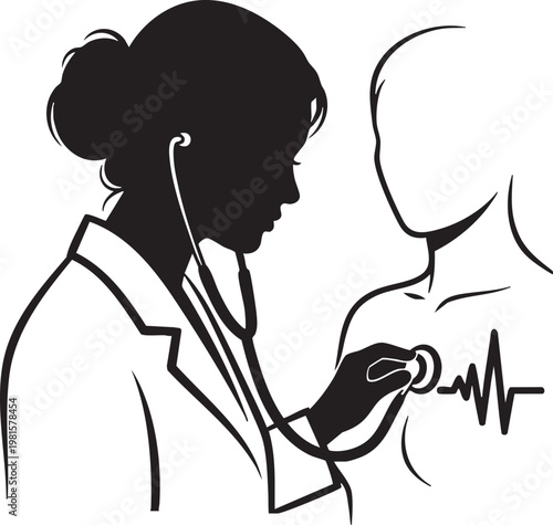 A medical professional taking a patient's pulse while using a stethoscope for a health examination