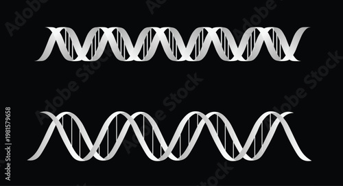 DNA helix illustration representing genetic structure scientific research and biotechnology concept vector poster