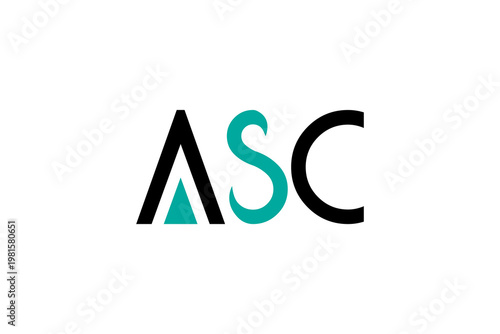 ASC Monogram Logo – Minimalist Black-and-White Lettermark Vector for Modern Branding and Business Identity