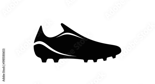 Black Soccer Cleat Icon Silhouette - Sport Equipment Vector