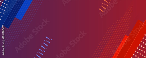 Elegant sport background with geometric style. Geometric background. Blue red background