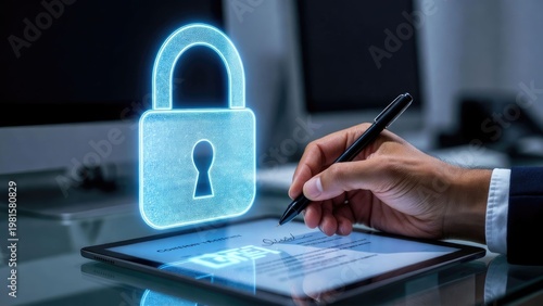 Modern digital signature solutions for secure office technology in professional workspaces