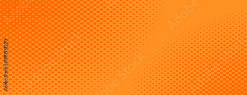 Vibrant orange halftone background design vector