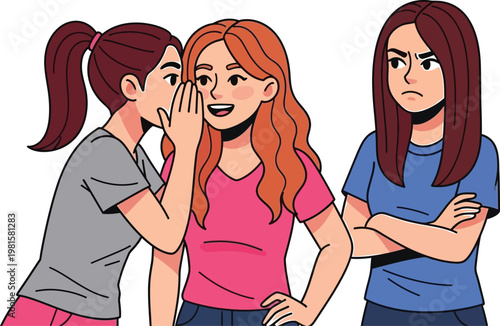 Teenage girls gossiping and sharing a secret