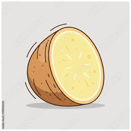 Fresh Lemon Cut in Half Rotating.