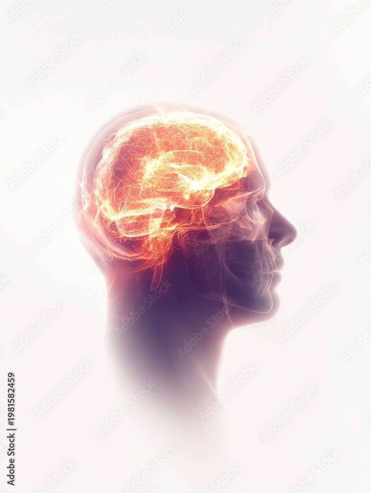 Obraz premium Illuminated Mind: Exploring the Depths of Human Consciousness