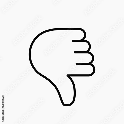Minimalist thumbs down icon vector