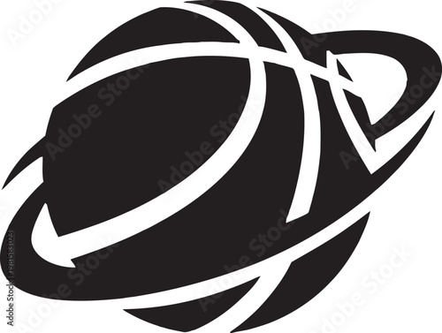 Basketball Planet Logo Design, Sports and Space Concept Vector Illustration