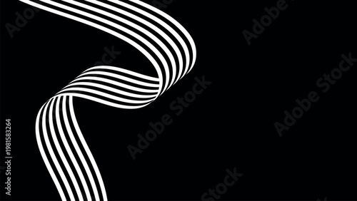 Abstract black white flowing lines desktop wallpaper vector