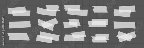 Various torn tape pieces collection vector