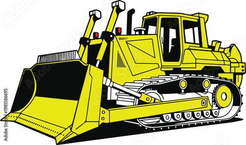 Bulldozer operator cabin control panel layout