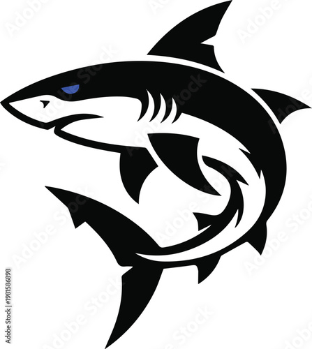 Shark emblem for fishing charter logo
