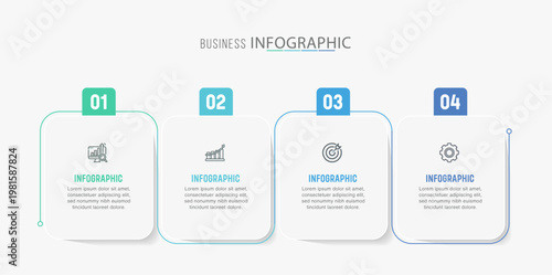 Timeline infographic template design. 3-4-5 option or step business infographics design. Can be used for process diagram, presentations, workflow, layout, flow chart, business, education, technology.