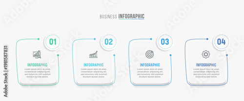 Timeline infographic template design. 3-4-5 option or step business infographics design. Can be used for process diagram, presentations, workflow, layout, flow chart, business, education, technology.