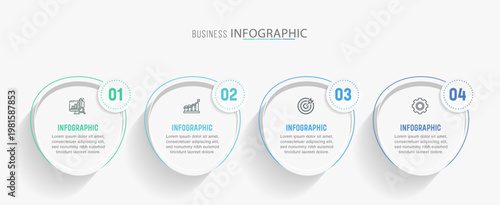 Timeline infographic template design. 3-4-5 option or step business infographics design. Can be used for process diagram, presentations, workflow, layout, flow chart, business, education, technology.