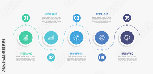 Vector infographic template design. 4-5-6 options or steps business infographics design. Can be used for process diagram, presentations, workflow, layout, flow chart, business, education, technology.