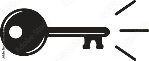 A classic key with a broken bow and shattered tip against a plain background