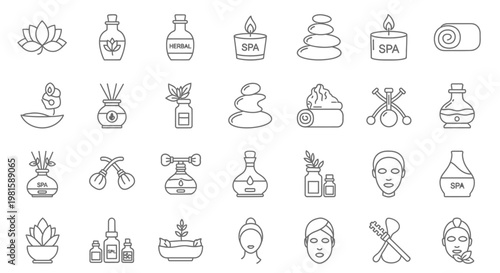 Various Skincare and Beauty Icons.