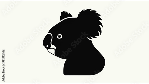 Black silhouette of a koala head.
