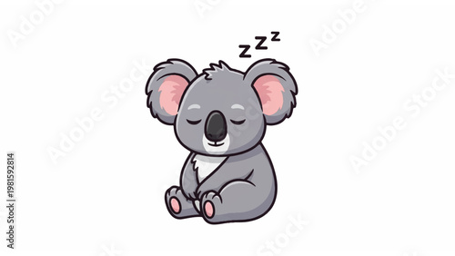 Cute Koala Sleeping Peacefully Alone 1.
