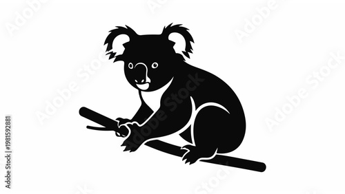 Koala sitting on a branch.