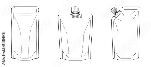 standing pouch outline set