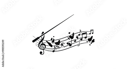 music notes and treble clef on sheet music