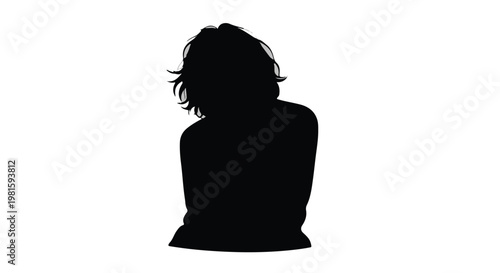 Mysterious silhouette of a person with tousled hair, looking away with a contemplative expression.
