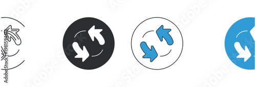 Circular arrow icons representing refresh, recycle, and rotation in different styles