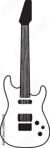 Minimalist Electric Guitar Vector Illustration