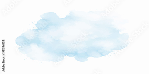 Bright blue sky with white fluffy clouds creates an abstract watercolor texture in this sunny day cloudscape representing a clear summer atmosphere and bright nature weather